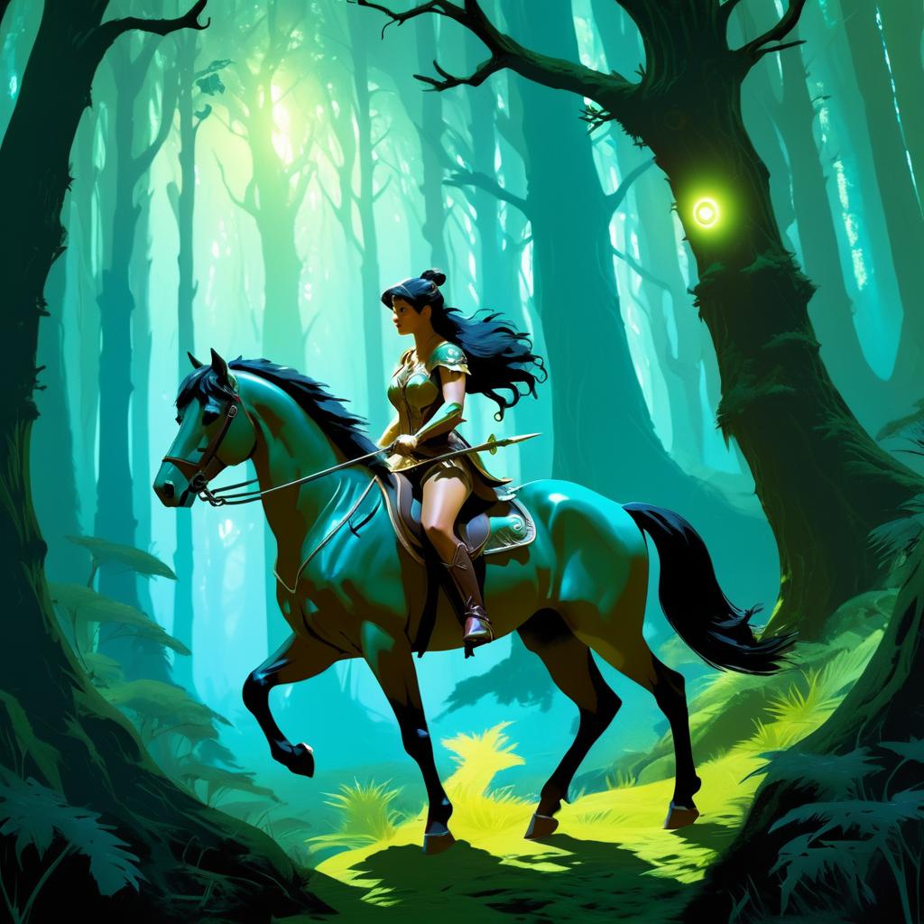 Cinematic Centaur Ranger in Mystical Forest