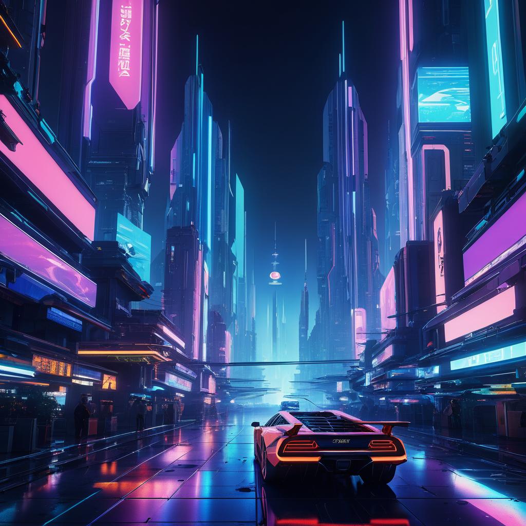 Futuristic Neon Cityscape Masterpiece