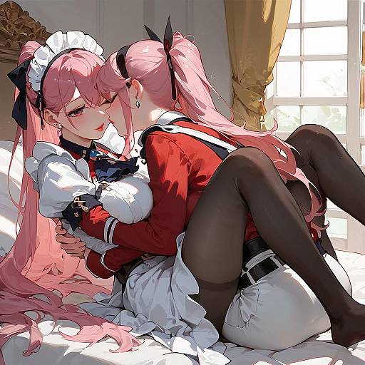 Anime Girls in Sitting Scissorhold