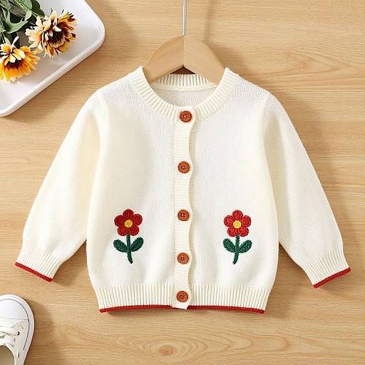 Autumn Toddler Girl Embroidered Sweater