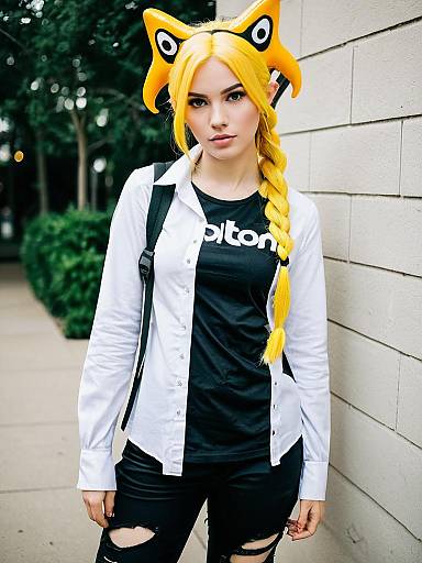 Cosplay photo of agent 3 (splatoon 3). Costume clothes