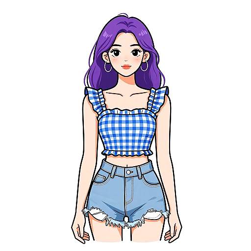 Stylish Woman in Summer Casual Outfit