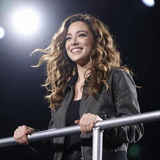 Dynamic Portrait of a Smiling Woman