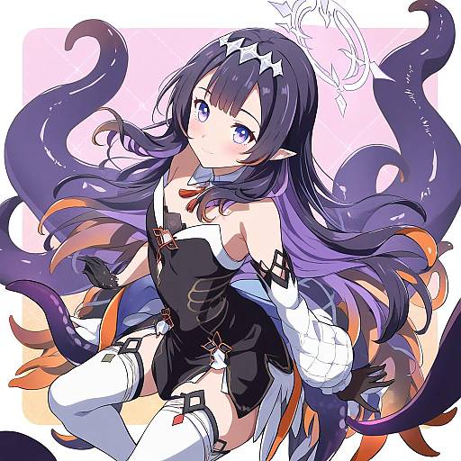 Illustration of Ao-chan (ninomae ina'nis), hololive in the style of Sakimiya (inschool)