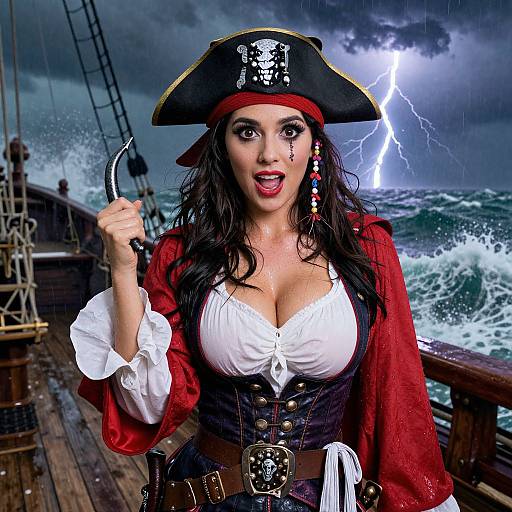 Dramatic Pirate Princess by Stormy Sea