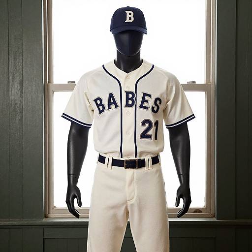 Vintage Baseball Player in Uniform