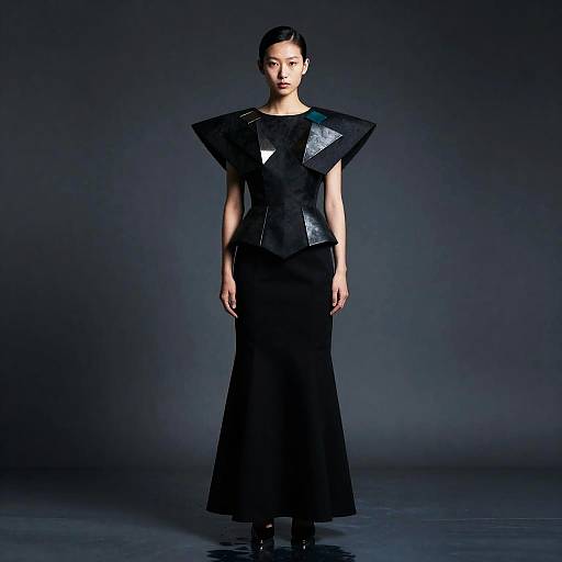 Avant-Garde Nonbinary Architectural Black Skirt Portrait