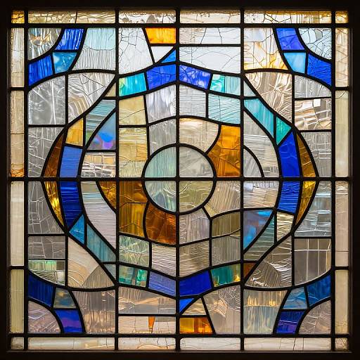 Geometric Iridescent Stained Glass Patterns