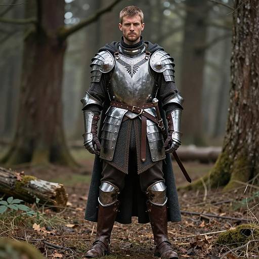 Man in Detailed Fantasy Armor in Forest