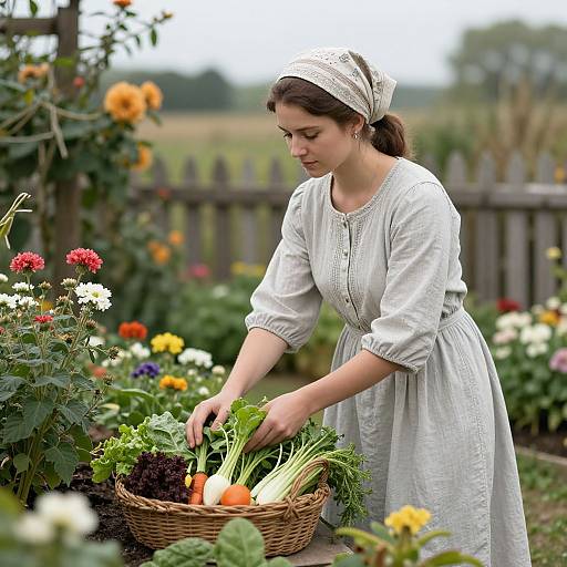 Serene Tradewife in Garden