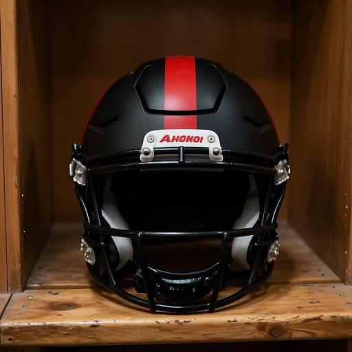 Matte Black Football Helmet Centered