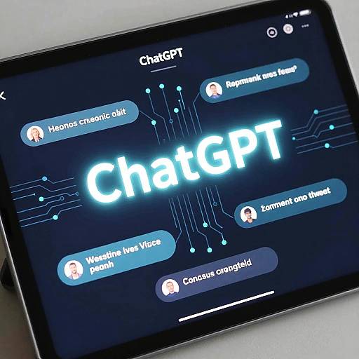 Futuristic ChatGPT Interface on Tablet