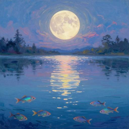 Impressionist Underwater Moonlit Dreamscape