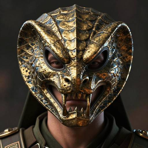 Hyperrealistic Soldier Cobra Mask Render