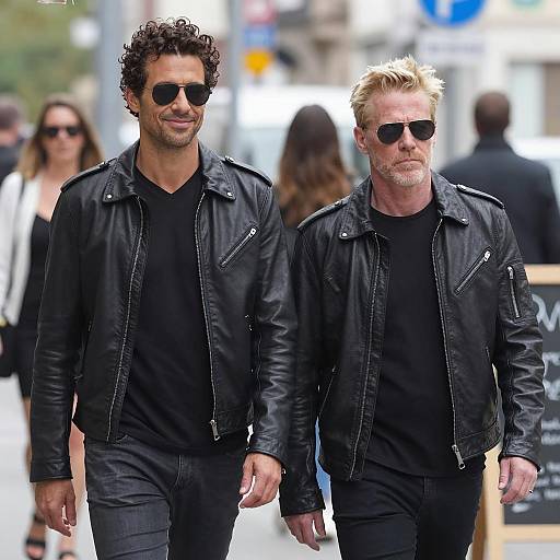 Urban Stroll of Two Stylish Men