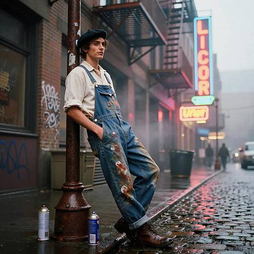 Vintage Crow Graffiti Artist Noir