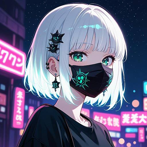 Goth Punk Harajuku Night Neon Portrait