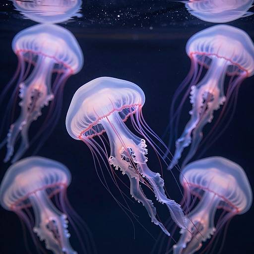 Ethereal Purple Jellyfish Swimming