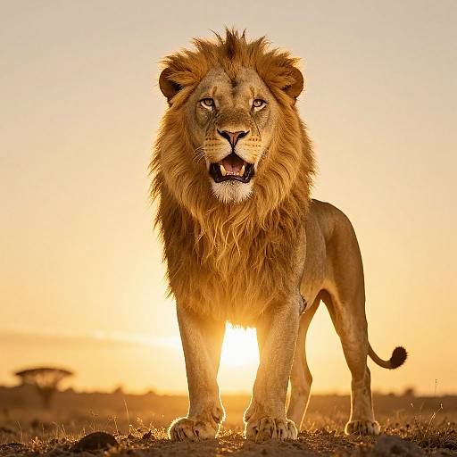 Regal Man with Lion Outline