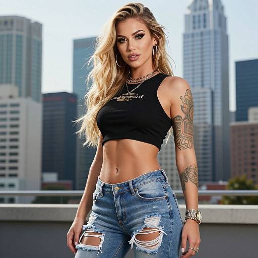 Confident Blonde Urban Fashion Portrait