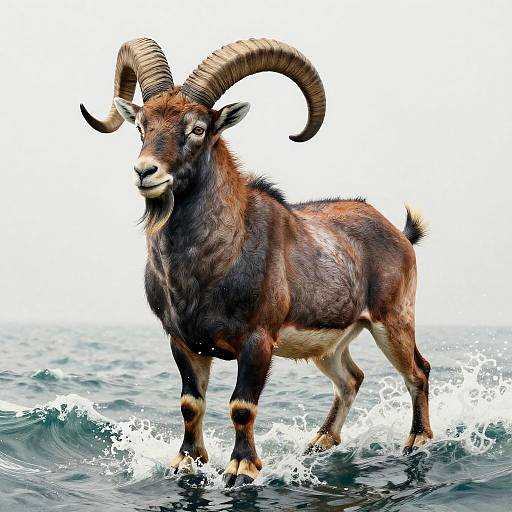 Realistic Capricorn Sea-Goat Illustration