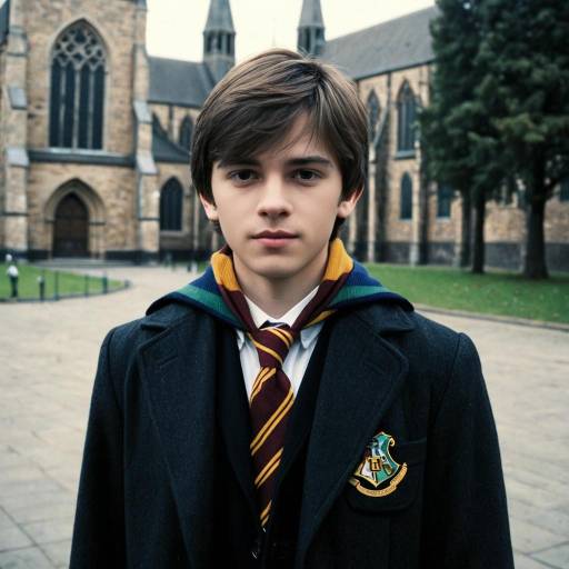 Young student in Hogwarts uniform