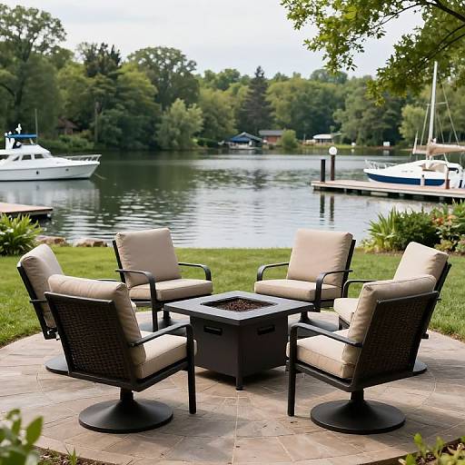 Cozy Lakeside Outdoor Seating Area