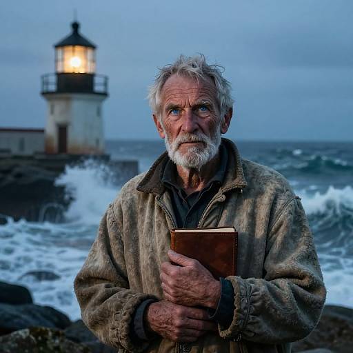 Resilient Lighthouse Keeper at Dusk