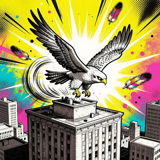 Soaring Falcon Urban Street Art