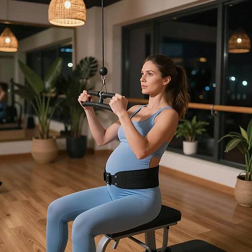 Dynamic Fitness Portrait of Pregnant Athlete