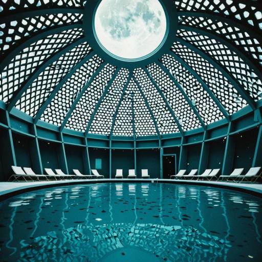 Futuristic Geodesic Dome Pool with Moonpool