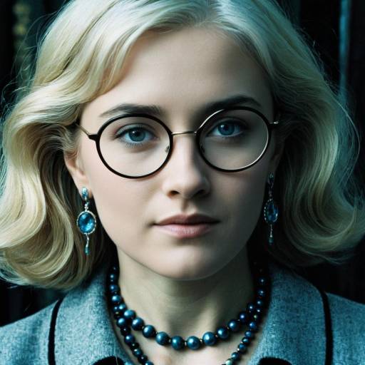 Blonde Woman Wearing Glasses and Jewelry