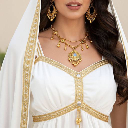 Arabian Princess in White Dress