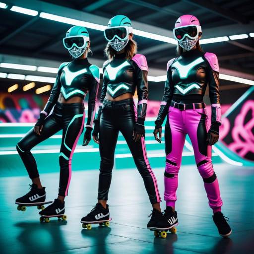 Futuristic Acrobats in Neon Skatepark