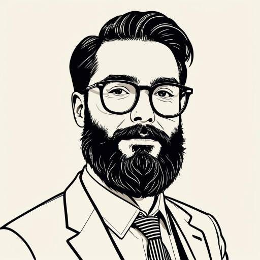 Elegant Minimalist Bearded Man Portrait
