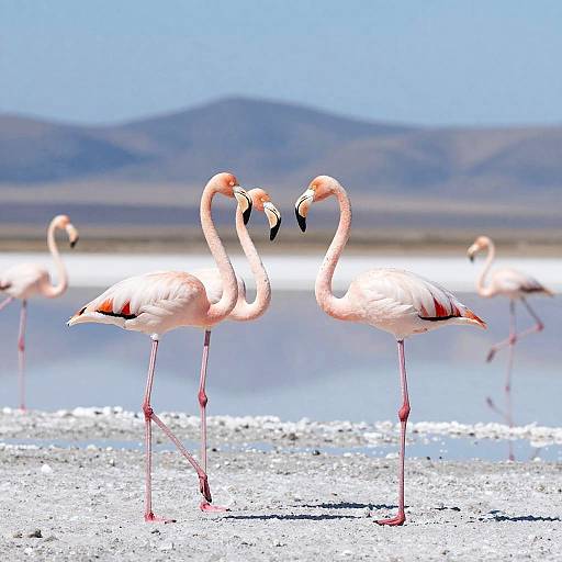 Flamingos in Salt Flats