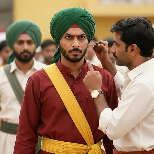 Dramatic Movie Poster with Intense Characters