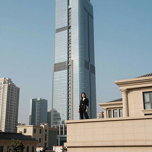 Modern Skyscraper in Sunny Urban Setting