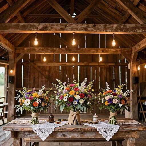 Rustic Countryside Barn Wedding Scene