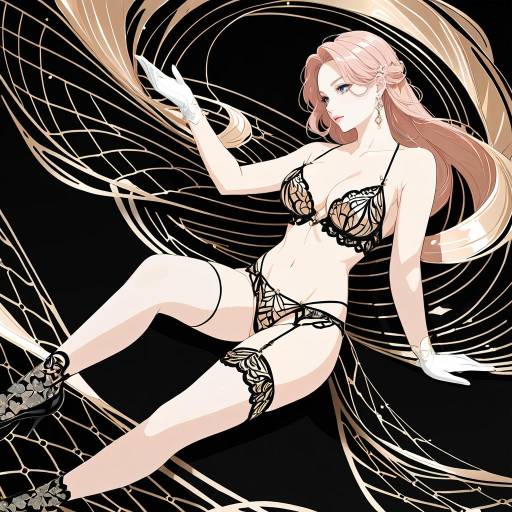 Elegant Solo Pose with Rose-Gold Waves