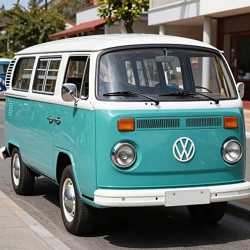 Vibrant Teal Classic Volkswagen T2 Bus