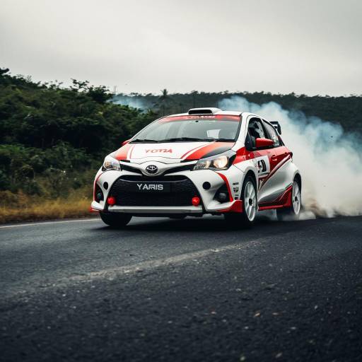 Toyota Yaris Rally Car Drifting on Island Road