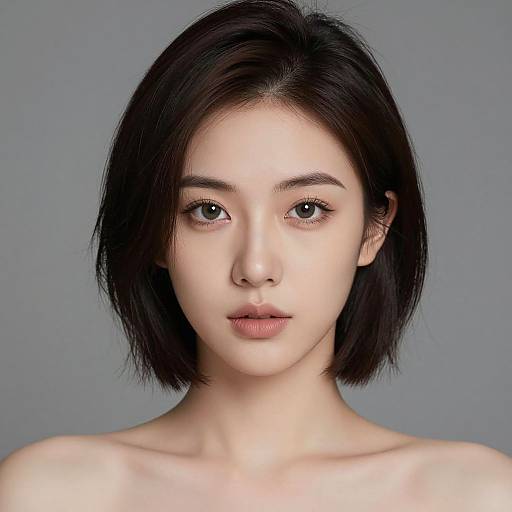 Realistic Portrait of Woman with Short Hair