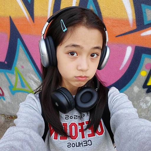 Teen Girl Selfie with Graffiti