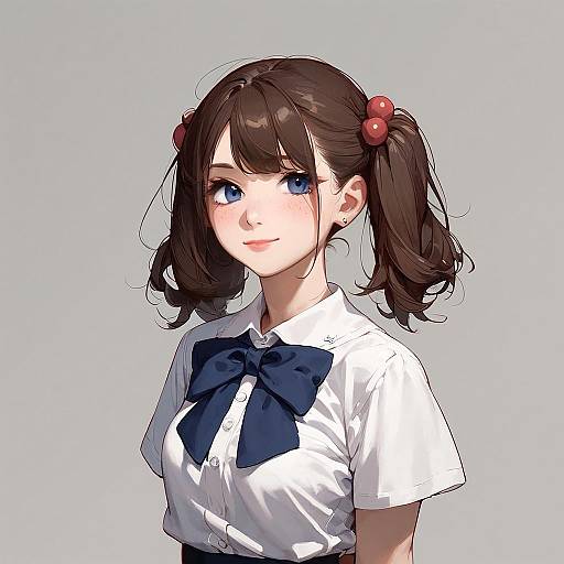 Anime Girl in Tokyo-3 School Uniform