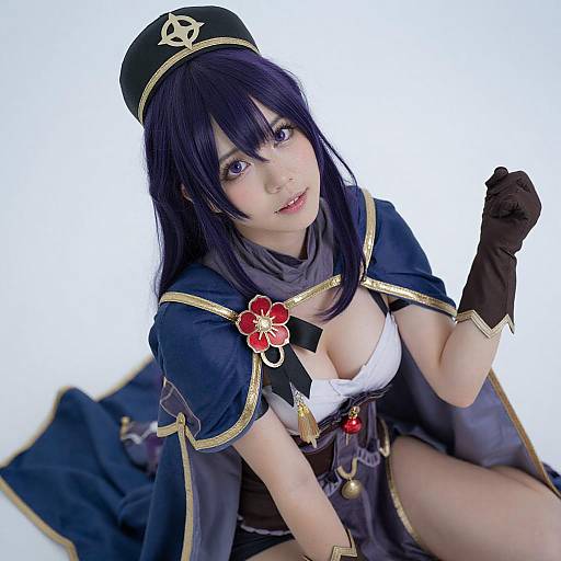 Young Woman in Purple Cosplay Hair