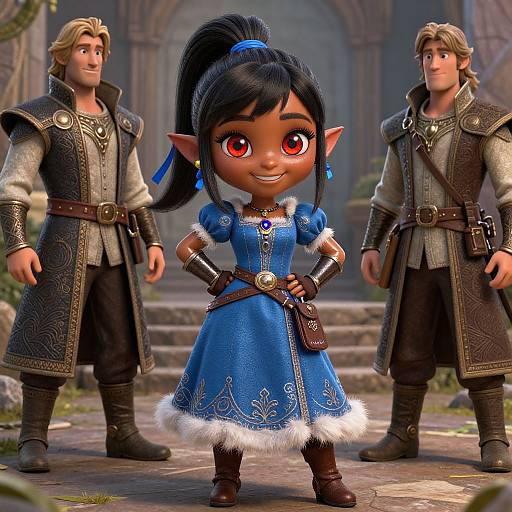 Detailed Portrait of Happy Elf Girl