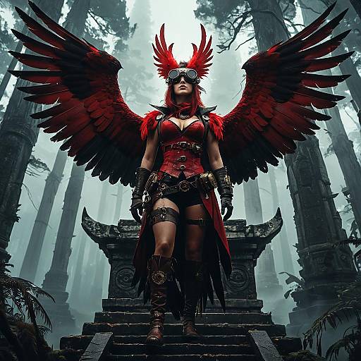 Crimson Harpy in Ancient Forest Temple