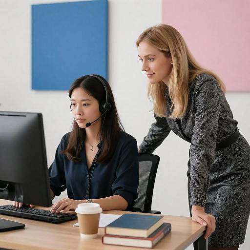 Office Scene with Two Women Working