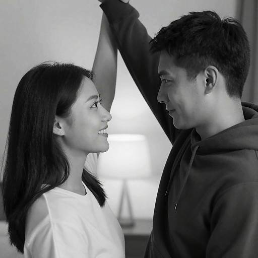 Intimate Black-and-White Couple Portrait